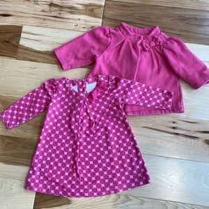 Gymboree - Pink Polka Dot Winter Dress & Coat (6-12m) VGUC